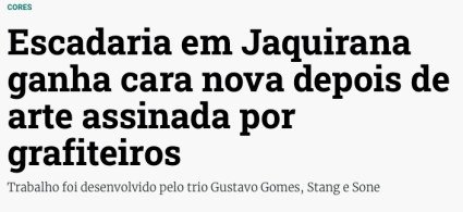 Reportagem do GZH sobre a escadaria de Jaquirana pintada pelo trio Gustavo Gomes, Stang e Sone